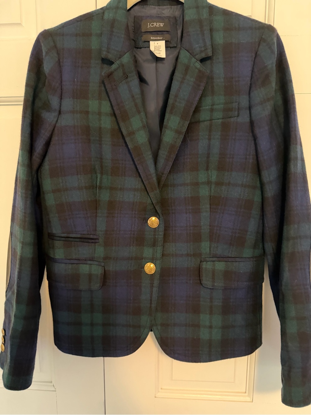 J.Crew Schoolboy Blazer Womens Size 6 Blackwatch Plaid 100% Wool Preppy Wool - Picture 7 of 9
